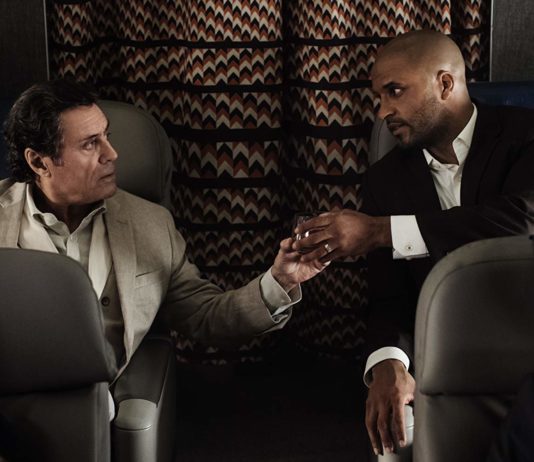 Ian McShane and Ricky Whittle in "American Gods"