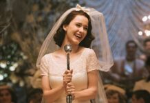 Rachel Brosnahan in "The Marvelous Mrs. Maisel"