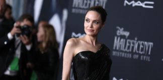 Angelina Jolie at the "Maleficent: Mistress of Evil" film premiere in 2019