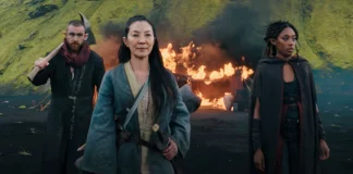 Michelle Yeoh, Sophia Brown, and Laurence O'Fuarain in "The Witcher: Blood Origin"