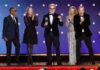Giancarlo Esposito, Melissa Bernstein, Peter Gould, Rhea Seehorn and Bob Odenkirk accept the Best Drama Series award for "Better Call Saul" at the 28th Annual Critics' Choice Awards in January 2023