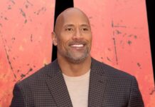 Dwayne Johnson at the "Rampage" film premiere in 2018