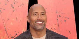 Dwayne Johnson at the "Rampage" film premiere in 2018