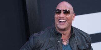Dwayne Johnson at the "Fate of the Furious" premiere in 2017