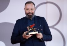 Yorgos Lanthimos with the Golden Lion for Best Film for "Poor Things" during the Winners Red Carpet at the 80th Venice Film Festival in September 2023
